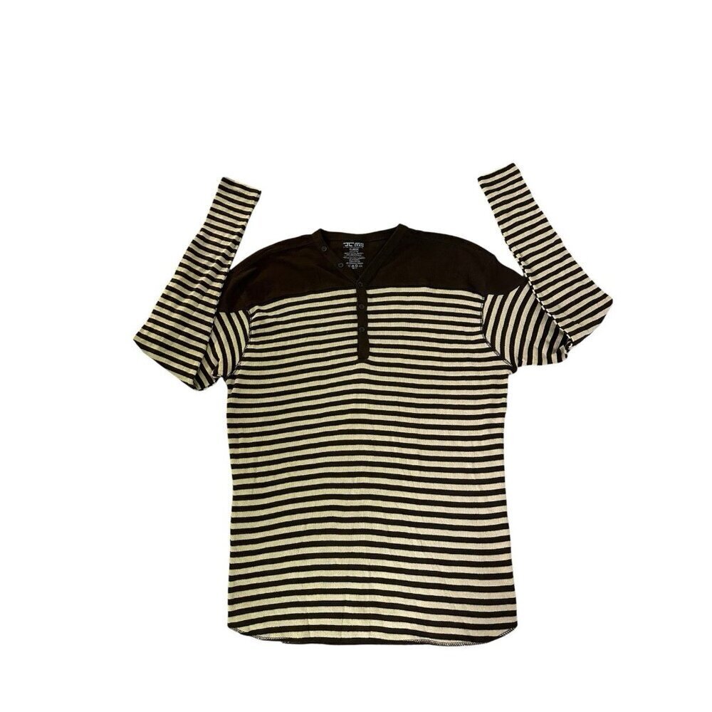Jordan Craig Shirt Mens Long Sleeve Knit Thermal Striped Size XL New